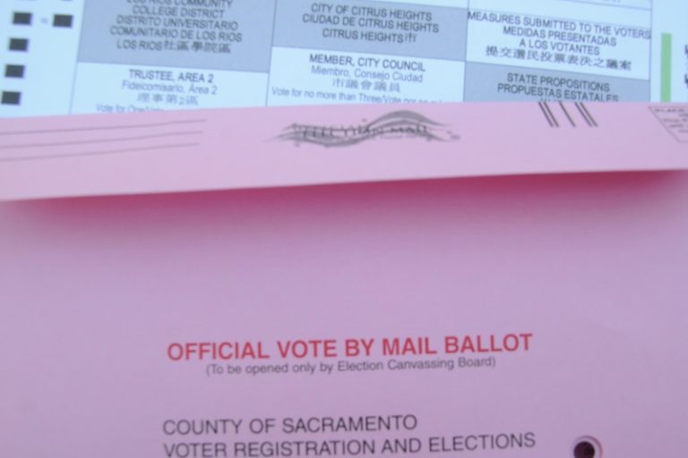Vote-by-mail ballot, stock photo. Photo credit: Luke Otterstad
