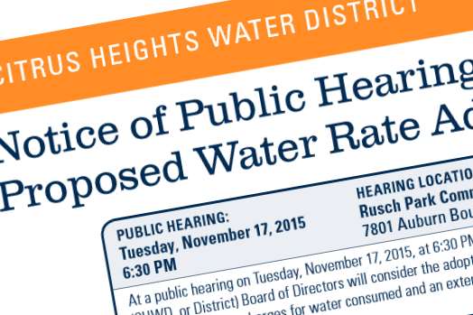 Citrus Heights Water District, rate increase