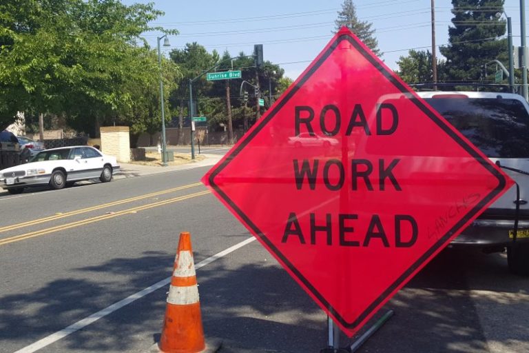 roadwork ahead sign