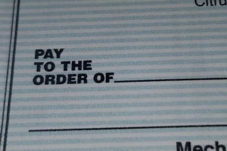 check - pay to the order of