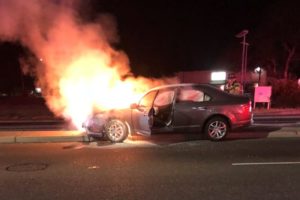 Citrus Heights, police, flaming vehicle