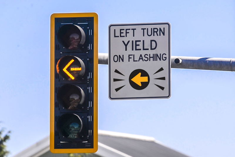 Flashing yellow left turn