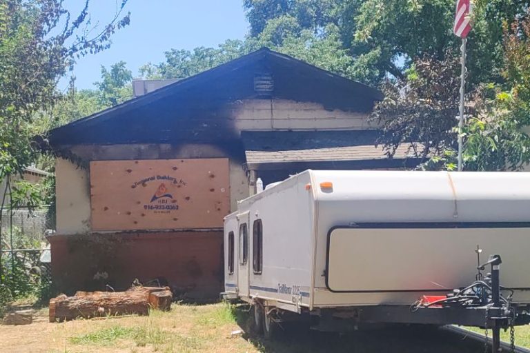 Home on Oak Grove following a housefire