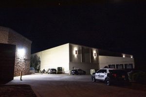 Several police cruisers could be seen near the corner of Shupe Drive and Grady Drive Tuesday evening, Nov. 12, 2024. // Mike Hazlip