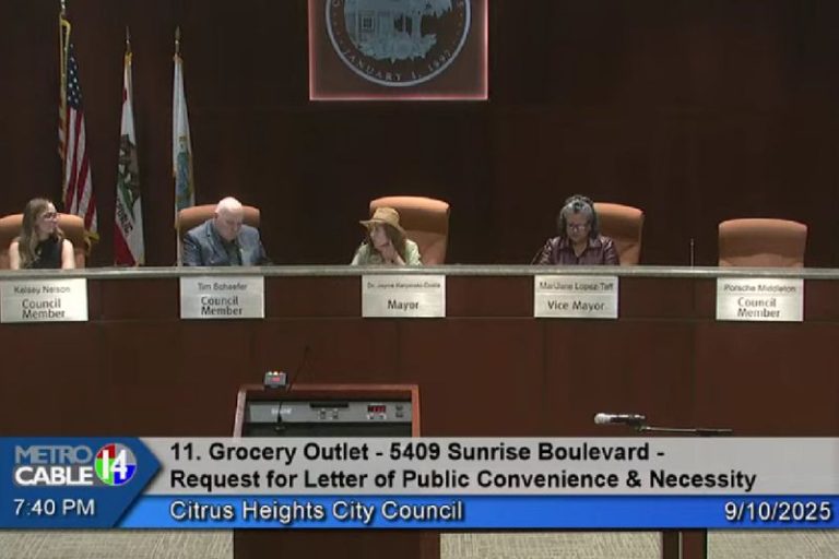 The Citrus Heights City Council on Sept 10 voted 4 to 0 to approve a public letter of convenience and necessity to allow an incoming Grocery Outlet to obtain a Type 21 alcohol license // SB Williams