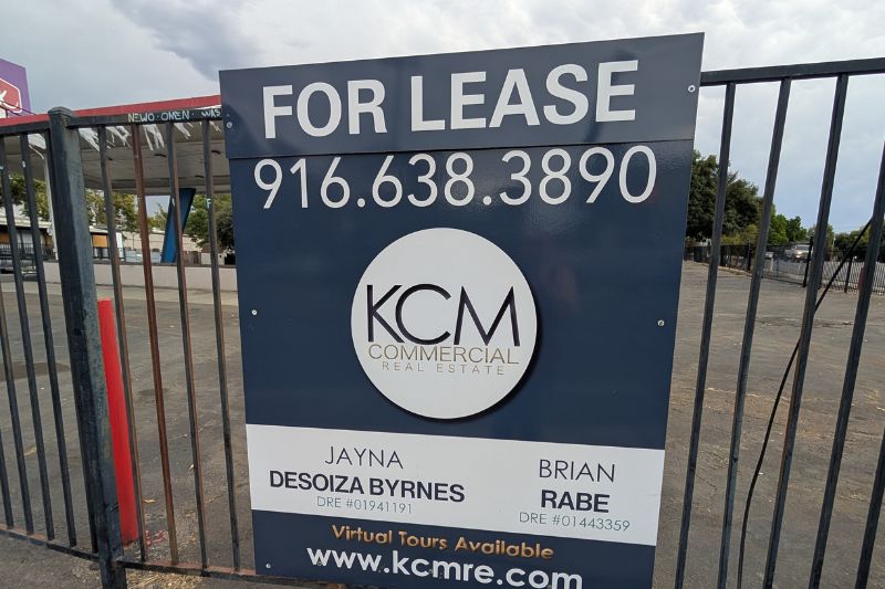 A 'For Lease" sign in front of a vacant property in Citrus Heights.
