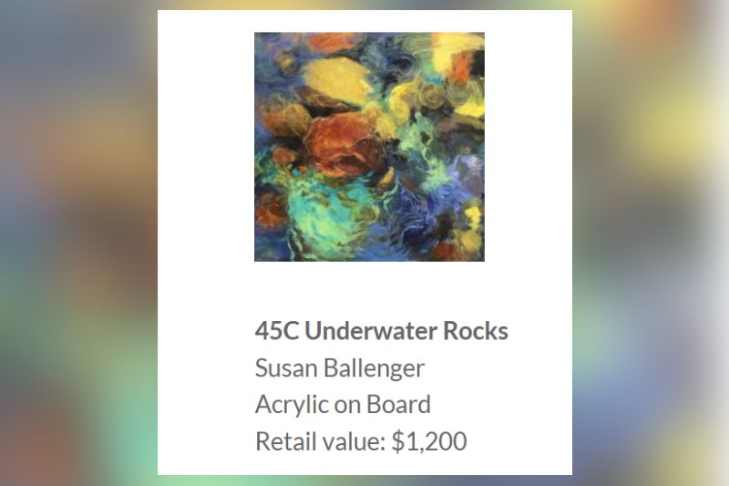 "Underwater Rocks" painted by Susan Ballenger. Acrylic on Board. Retail value: $1,200. // PBS KVIE Art Auction contemporary art winners page