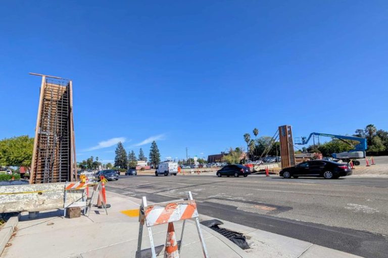 A gateway arch is under construction at the northern border of Citrus Heights on Auburn Boulevard. // SB Williams