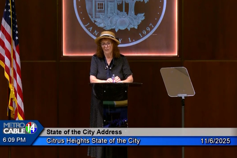 Mayor Jayna Karpinski-Costa spoke during the annual State of the City address, Nov. 6. 2025. // SB Williams